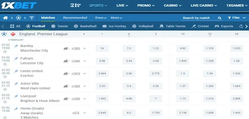 1xBet Casino screenshot