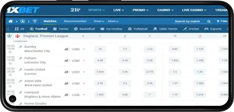 1xBet Casino screenshot