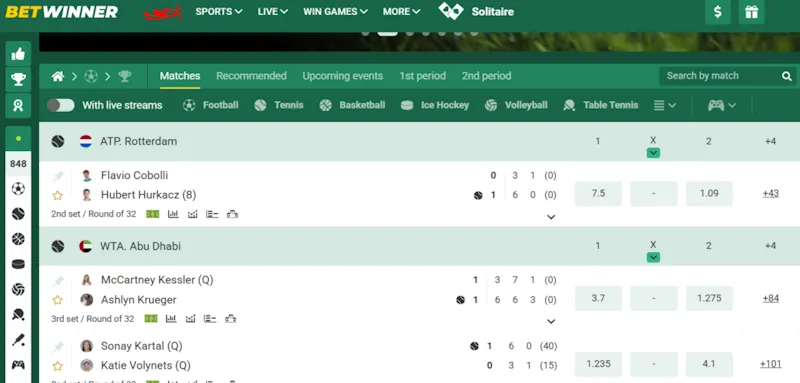 Betwinner screenshot