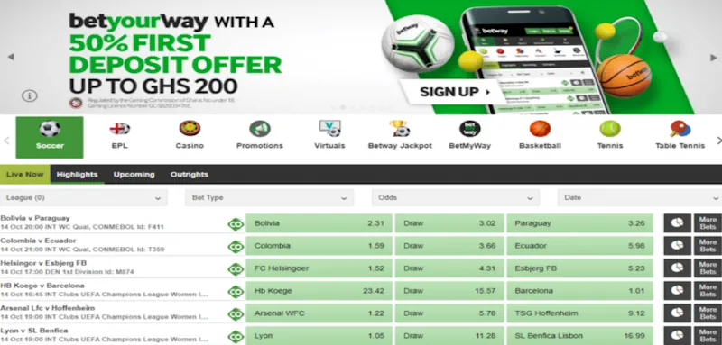 Betway Casino screenshot