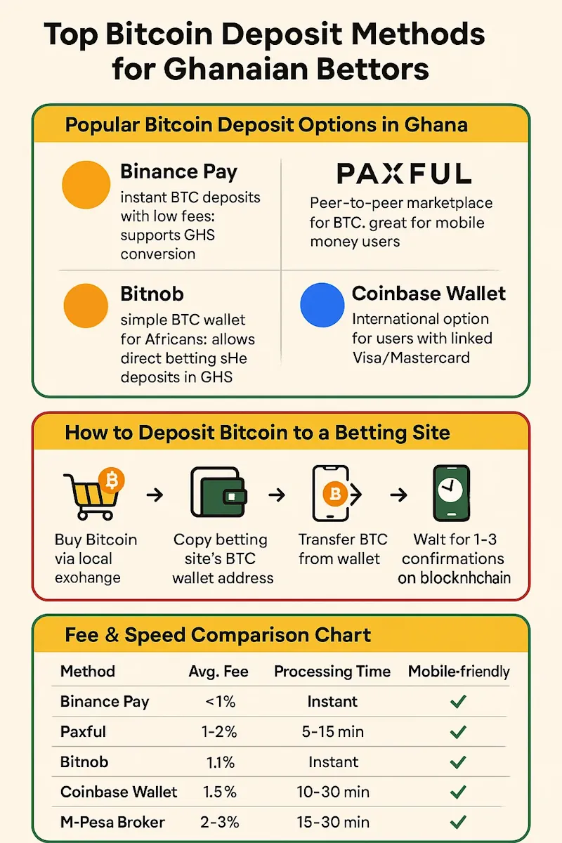 Top Bitcoin Deposit Methods infographic
