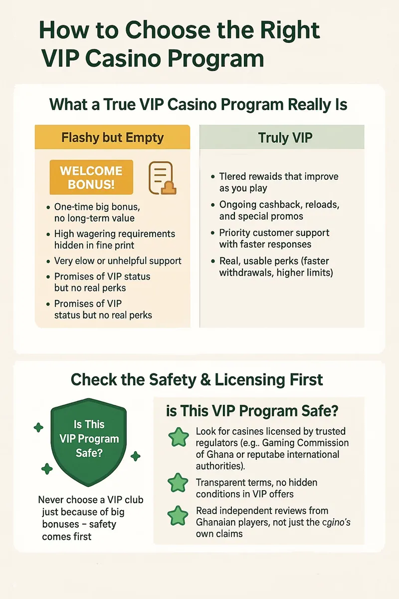 How to Choose the Right VIP Casino infographic