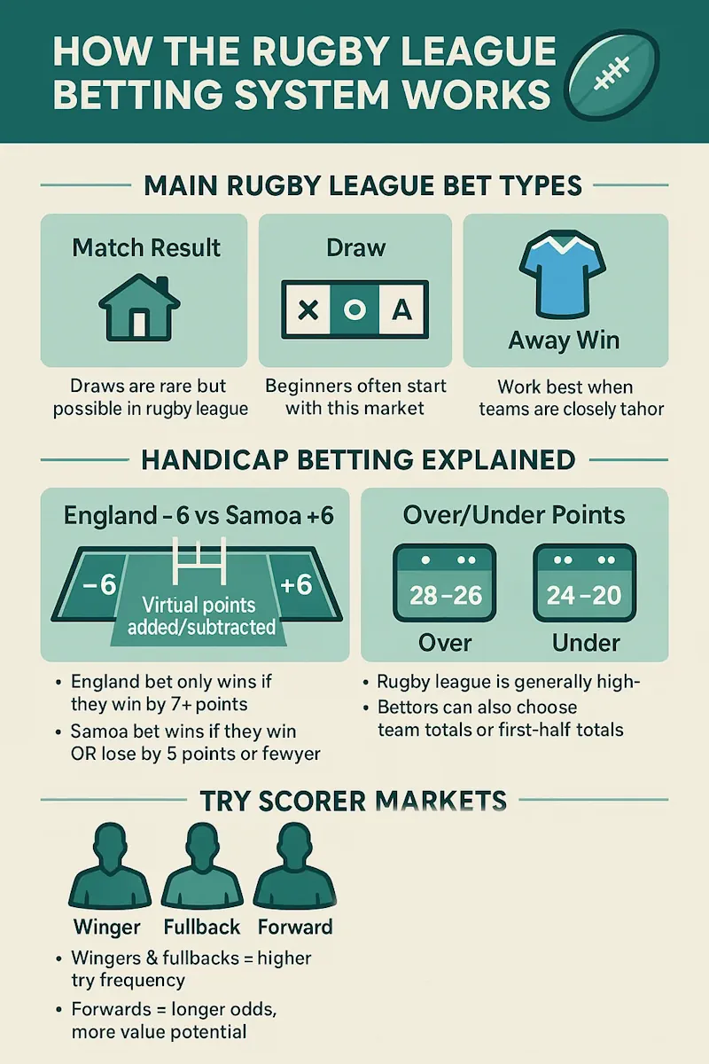How the Rugby League Betting System Works infographic