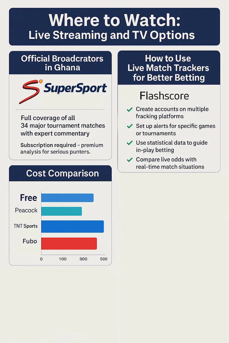 Where to Watch: Live Streaming and TV Options infographic